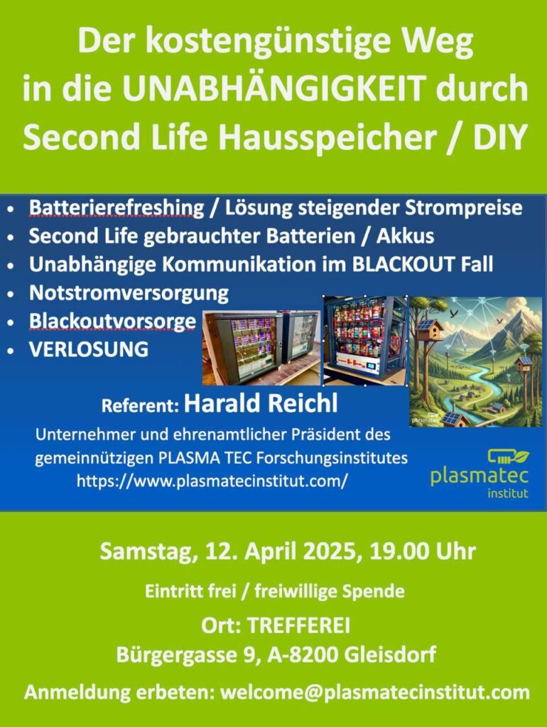 PLASMA TEC FORSCHUNG VORTRAG GLEISDORF